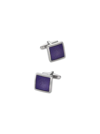 Paul Fredrick Enamel Square Cufflink In Blue
