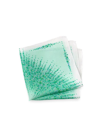 Paul Fredrick Floral Silk Pocket Square In Multi