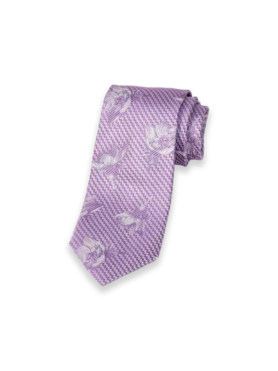 Paul Fredrick Floral Woven Silk Tie In Purple