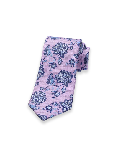 Paul Fredrick Floral Woven Silk Tie In Purple
