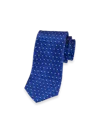 Paul Fredrick Geometric Woven Silk Tie In Blue