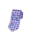 Paul Fredrick Geometric Woven Silk Tie In Blue