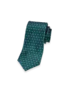Paul Fredrick Geometric Woven Silk Tie In Blue