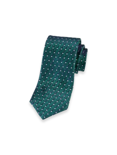 Paul Fredrick Geometric Woven Silk Tie In Blue