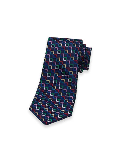 Paul Fredrick Geometric Woven Silk Tie In Multi