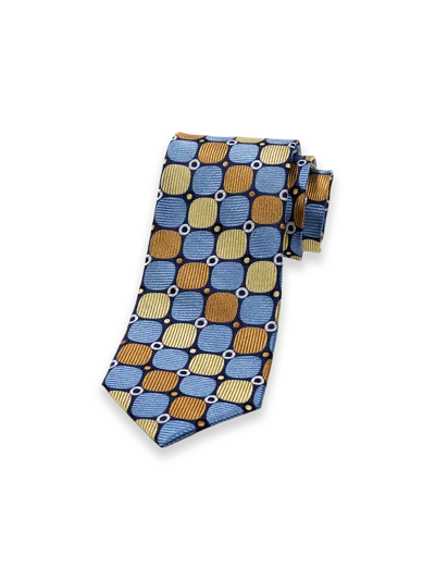 Paul Fredrick Geometric Woven Silk Tie In Multi