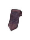 Paul Fredrick Geometric Woven Silk Tie In Brown