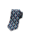 Paul Fredrick Geometric Woven Silk Tie In Multi