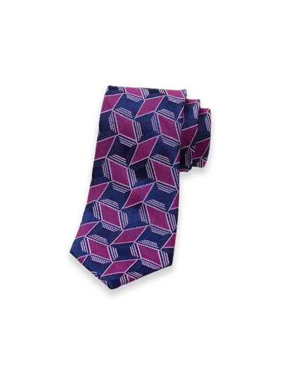 Paul Fredrick Geometric Woven Silk Tie In Multi