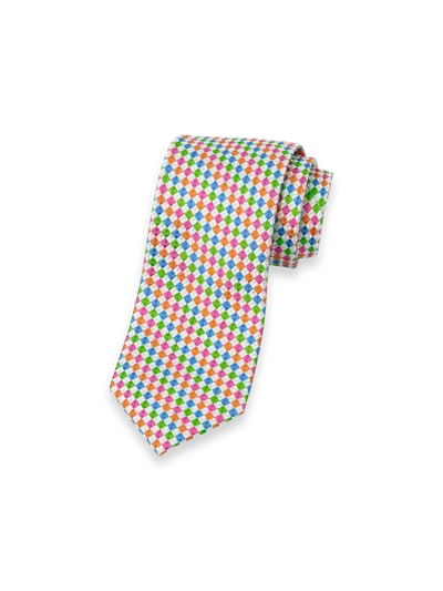 Paul Fredrick Geometric Woven Silk Tie In Multi