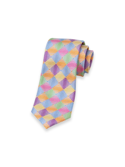 Paul Fredrick Geometric Woven Silk Tie In Multi