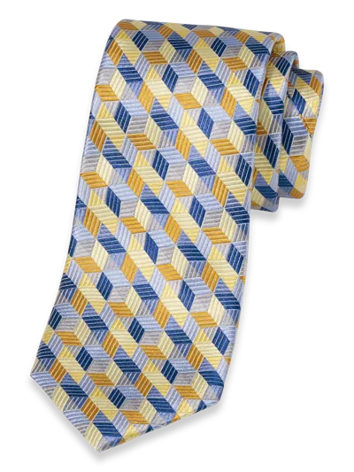 Paul Fredrick Geometric Woven Silk Tie In Multi