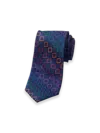 Paul Fredrick Geometric Woven Silk Tie In Blue