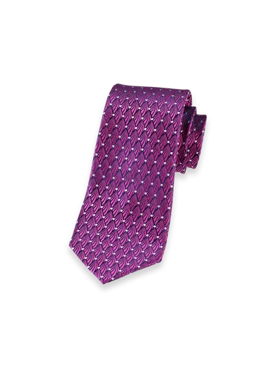 Paul Fredrick Geometric Woven Silk Tie In Purple