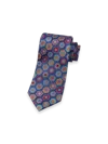 Paul Fredrick Geomteric Woven Silk Tie In Blue