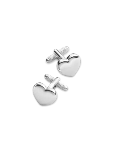 Paul Fredrick Heart Cufflink In Silver
