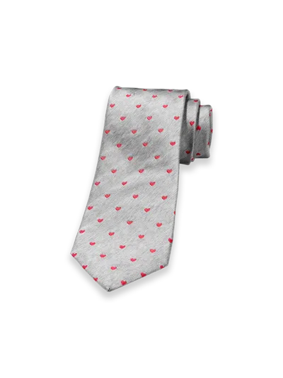Paul Fredrick Hearts Woven Silk Tie In Multi
