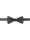 Paul Fredrick Herringbone Woven Silk Pre-tied Bow Tie In Black
