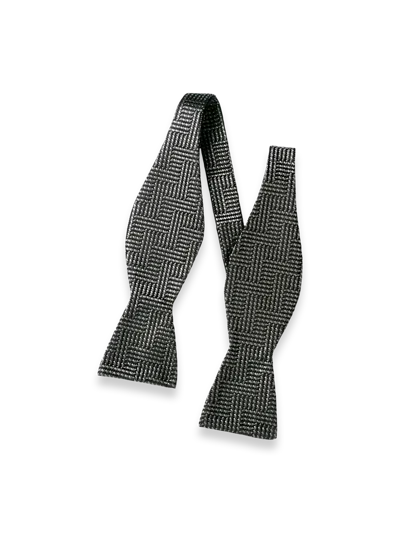 Paul Fredrick Herringbone Woven Silk Self-tied Bow Tie In Multi