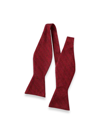 Paul Fredrick Herringbone Woven Silk Self-tie Bow Tie In Animal Print