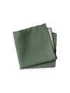 Paul Fredrick Houndstooth Silk Pocket Square In Green