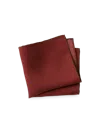 Paul Fredrick Houndstooth Silk Pocket Square In Red