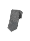 Paul Fredrick Houndstooth Woven Silk Tie In Black