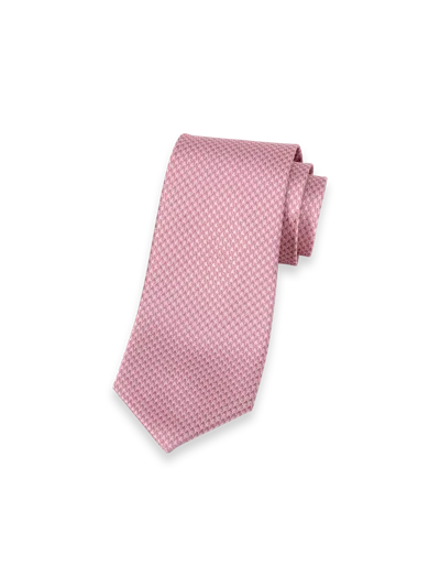 Paul Fredrick Houndstooth Woven Silk Tie In Pink