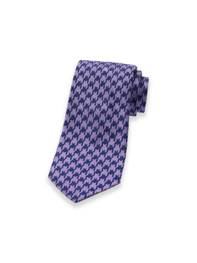 Paul Fredrick Houndstooth Woven Silk Tie In Purple