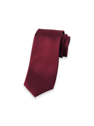 Paul Fredrick Houndstooth Woven Silk Tie In White