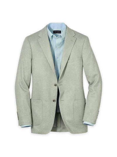 Paul Fredrick Cotton Blend Single Breasted Notch Lapel Knit Sport Coat In Green