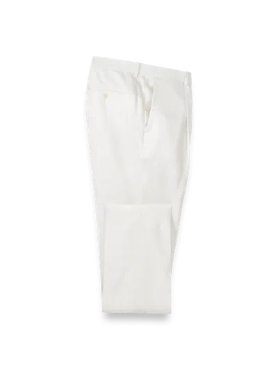 Paul Fredrick Linen Blend Single Pleat Suit Pants In White