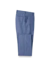 Paul Fredrick Linen Chambray Twill Pants In Blue