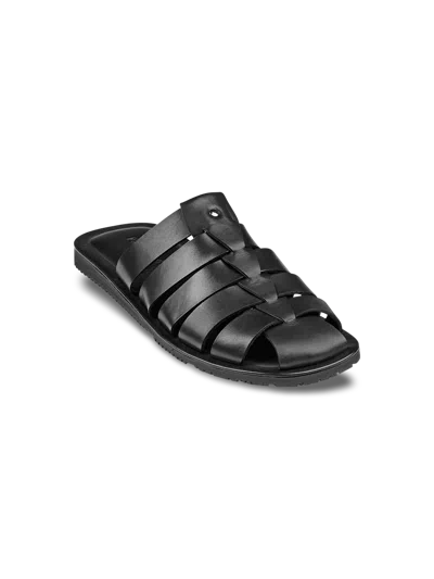 Paul Fredrick Matteo Backless Fisherman Sandal In Black