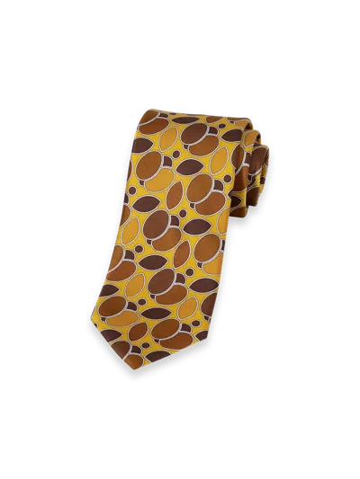Paul Fredrick Medallion Printed Italian Silk Tie In Multi