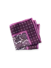 Paul Fredrick Medallion Silk Pocket Square In Multi