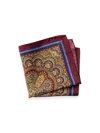 Paul Fredrick Medallion Silk Pocket Square In Multi