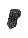 Paul Fredrick Medallion Woven Silk Tie In Black