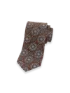 Paul Fredrick Medallion Woven Silk Tie In Brown
