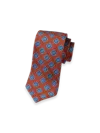 Paul Fredrick Medallion Woven Silk Tie In Red