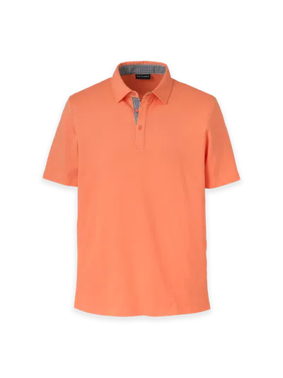 Paul Fredrick Mercerized Cotton Three Button Polo In Orange