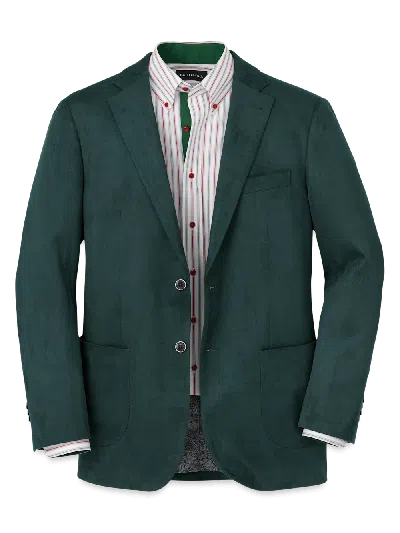 Paul Fredrick Microsuede Single Breasted Notch Lapel Sport Coat In Green