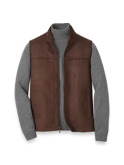 Paul Fredrick Microsuede Vest In Multi