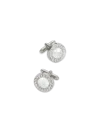 Paul Fredrick Mother Of Pearl & Crystal Cufflinks In Metallic