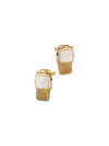 Paul Fredrick Mother Of Pearl Mesh Wrap Cufflinks In Gold
