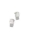 Paul Fredrick Mother Of Pearl Mesh Wrap Cufflinks In Silver
