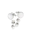 Paul Fredrick Mother Of Pearl Stud Set In Metallic