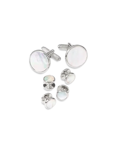 Paul Fredrick Mother Of Pearl Stud Set In Metallic