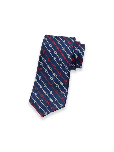 Paul Fredrick Nautical Woven Silk Tie In Purple