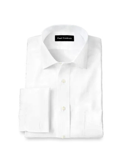 Paul Fredrick Non-iron Cotton Pinpoint Solid Spread Collar French Cuff Dress Shirt In Multi